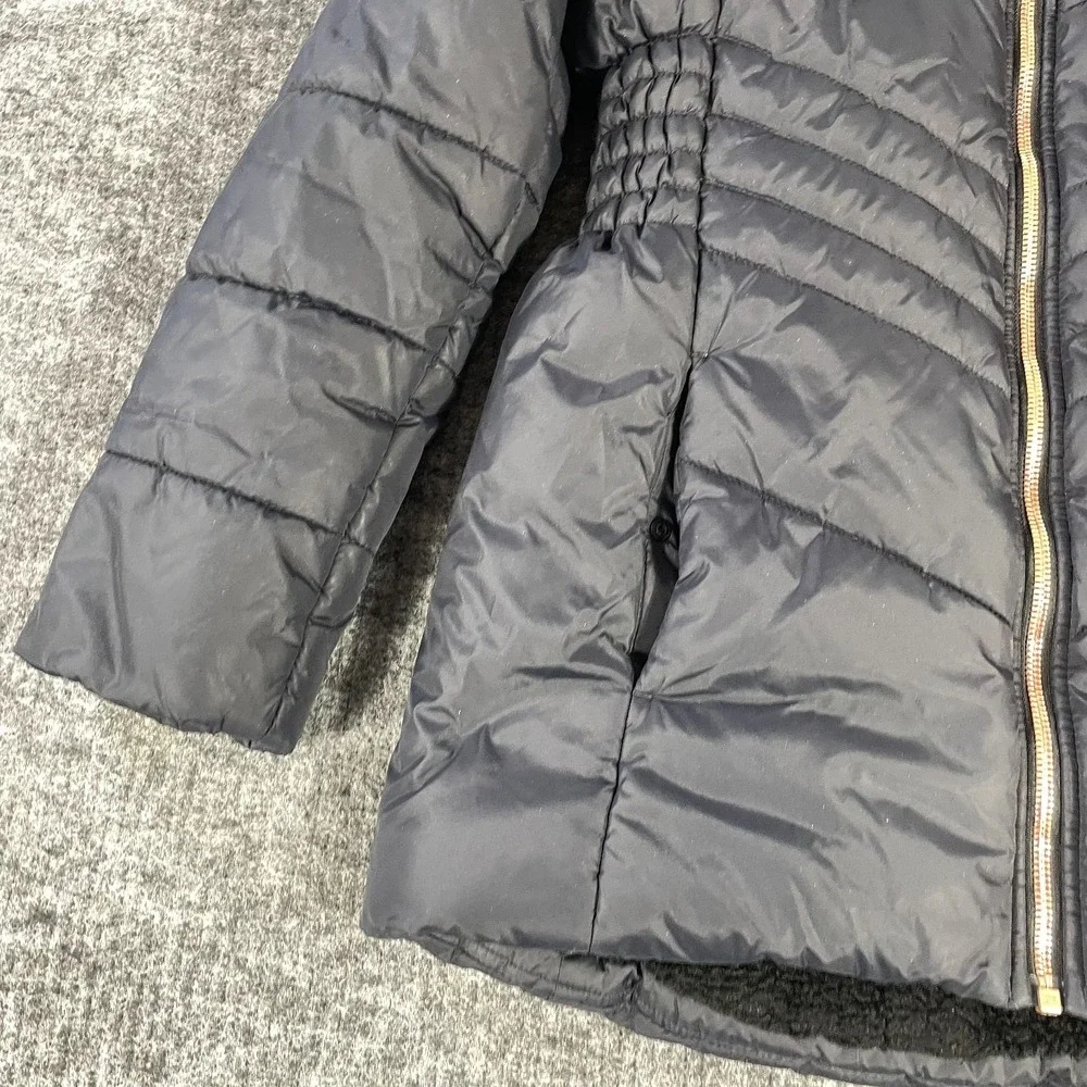 Under Armour Jacket Girls Extra Large Black Puffer Fleece‎ Lined Hooded Sparkle